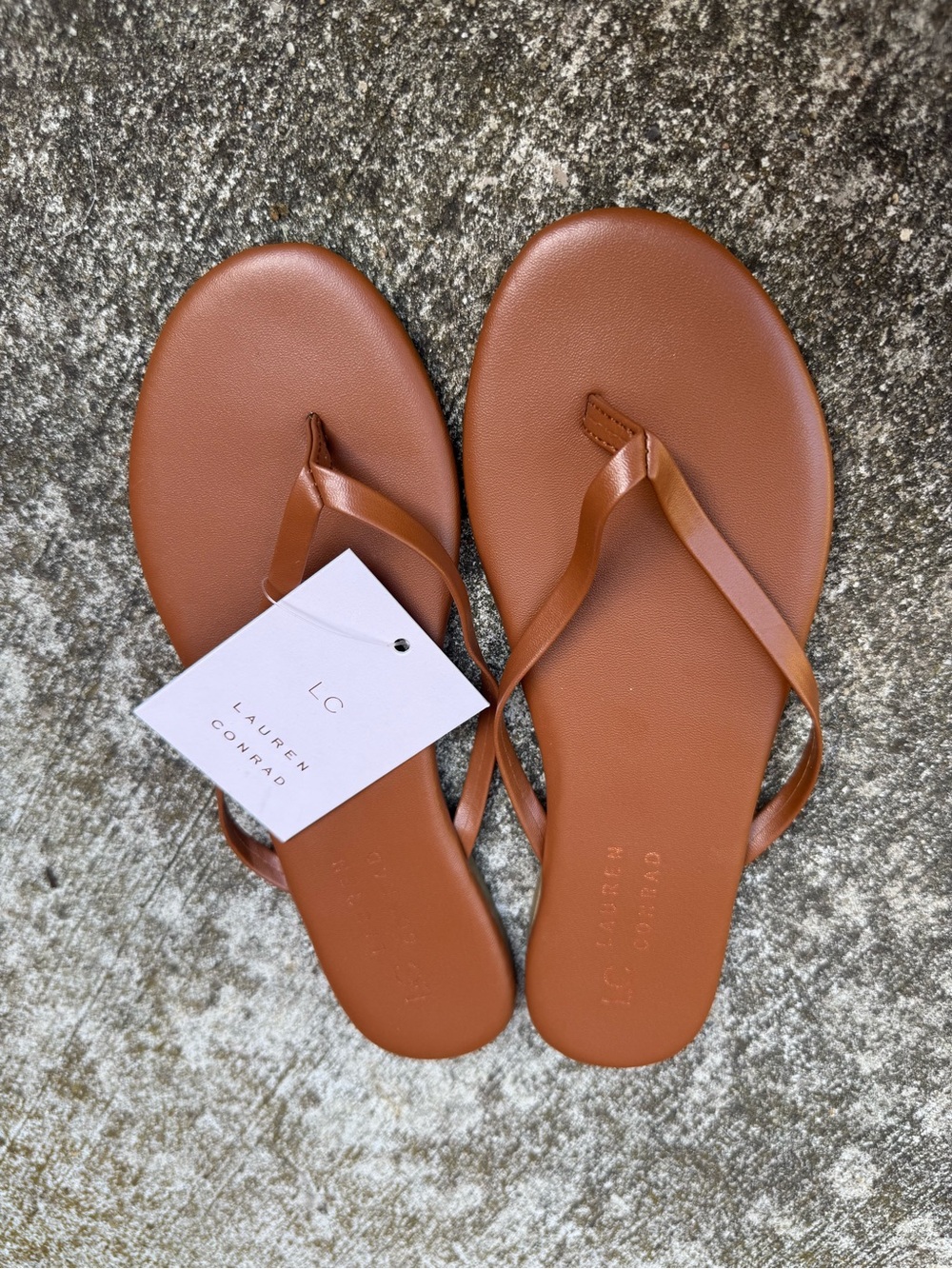 Kohl's LC Lauren Conrad Tan Brown Flip Flop Sandals